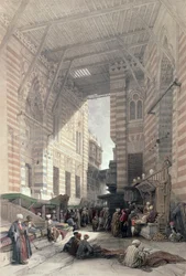 Bazar dei mercanti di seta, Il Cairo, da Egitto e Nubia, Vol.3
